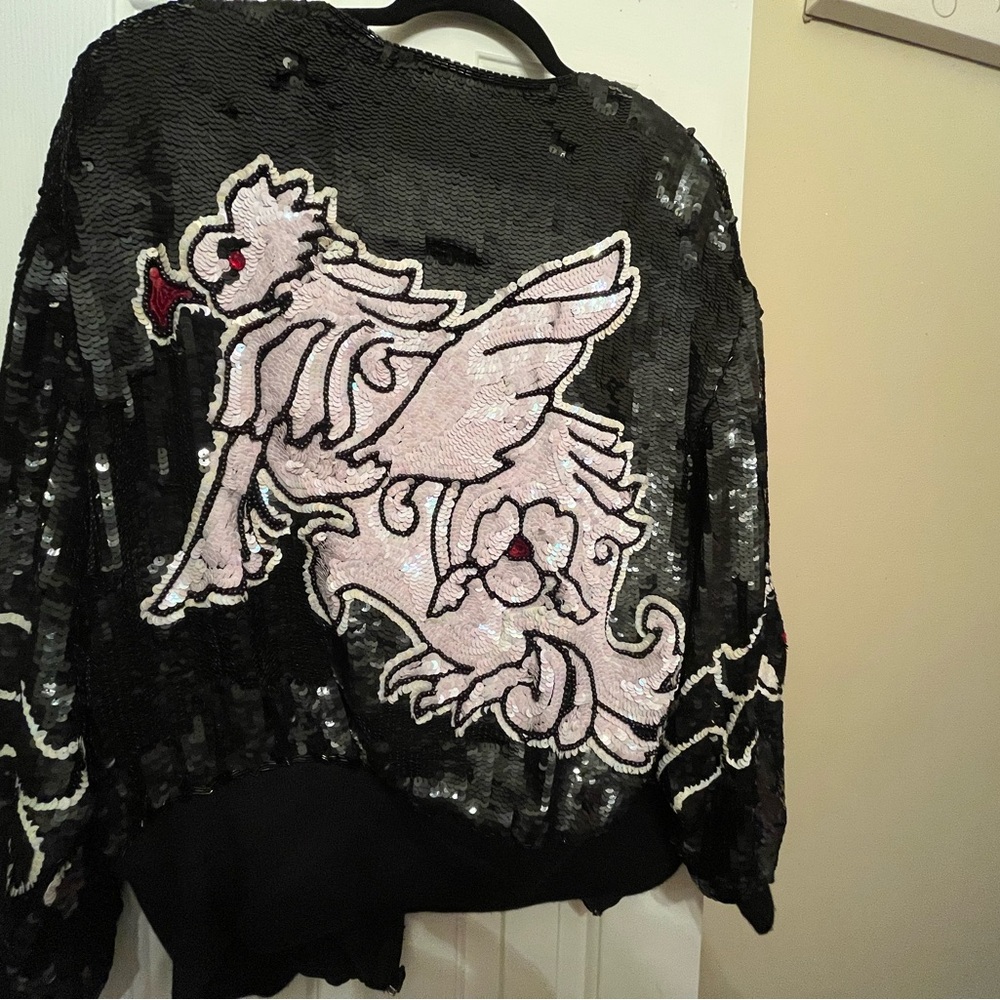 Creative Creations Black Sequined Jacket #Vintage - image 3